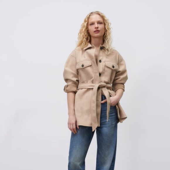 Zara Jackets & Blazers - Zara Soft Belted Overshirt